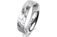 Ring 14 Karat Weissgold 5.0 mm diamantmatt 1 Brillant G...