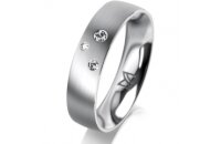 Ring 14 Karat Weissgold 5.0 mm l&auml;ngsmatt 3...