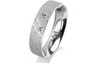 Ring 14 Karat Weissgold 5.0 mm kreismatt 3 Brillanten G...