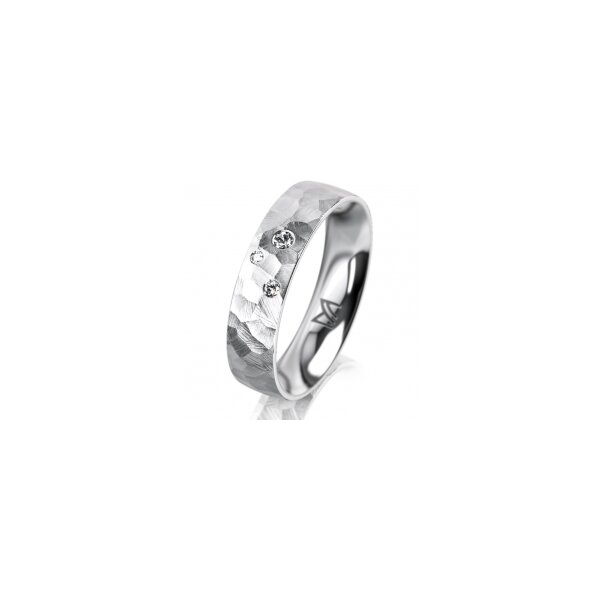Ring 14 Karat Weissgold 5.0 mm diamantmatt 3 Brillanten G vs Gesamt 0,040ct