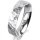Ring 14 Karat Weissgold 5.0 mm diamantmatt 3 Brillanten G vs Gesamt 0,040ct