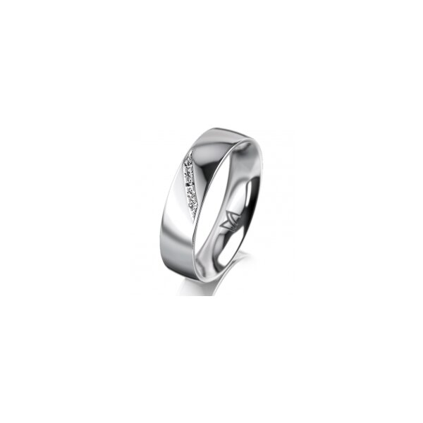 Ring 14 Karat Weissgold 5.0 mm poliert 5 Brillanten G vs Gesamt 0,035ct