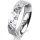 Ring 14 Karat Weissgold 5.0 mm diamantmatt 5 Brillanten G vs Gesamt 0,055ct
