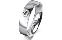 Ring 14 Karat Weissgold 5.0 mm poliert 1 Brillant G vs...
