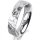 Ring 14 Karat Weissgold 5.0 mm diamantmatt 1 Brillant G vs 0,090ct
