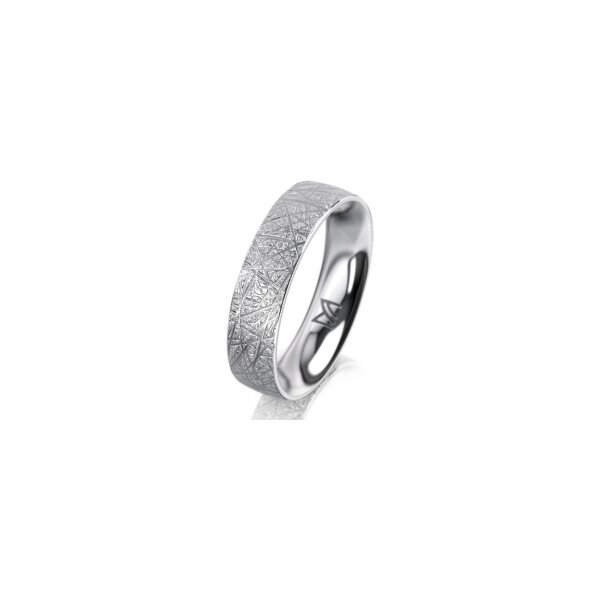 Ring 18 Karat Weissgold 5.0 mm kristallmatt