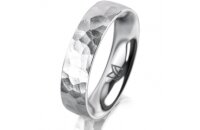 Ring 18 Karat Weissgold 5.0 mm diamantmatt