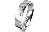 Ring 18 Karat Weissgold 5.0 mm poliert 3 Brillanten G vs...