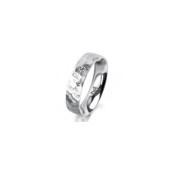 Ring 18 Karat Weissgold 5.0 mm diamantmatt 3 Brillanten G vs Gesamt 0,040ct
