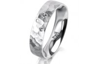 Ring 18 Karat Weissgold 5.0 mm diamantmatt 3 Brillanten G...