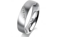 Ring 18 Karat Weissgold 5.0 mm l&auml;ngsmatt 5...