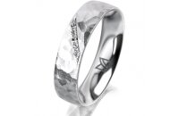 Ring 18 Karat Weissgold 5.0 mm diamantmatt 5 Brillanten G...