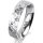 Ring 18 Karat Weissgold 5.0 mm diamantmatt 5 Brillanten G vs Gesamt 0,055ct