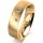 Ring 14 Karat Gelbgold 5.5 mm sandmatt 3 Brillanten G vs Gesamt 0,050ct