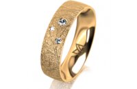 Ring 14 Karat Gelbgold 5.5 mm kristallmatt 3 Brillanten G...