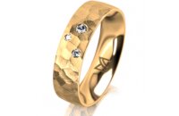 Ring 14 Karat Gelbgold 5.5 mm diamantmatt 3 Brillanten G...