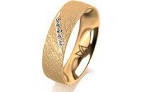 Ring 14 Karat Gelbgold 5.5 mm kreismatt 5 Brillanten G vs...