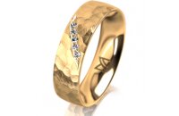 Ring 14 Karat Gelbgold 5.5 mm diamantmatt 5 Brillanten G...