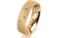 Ring 14 Karat Gelbgold 5.5 mm kreismatt 5 Brillanten G vs...