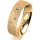 Ring 14 Karat Gelbgold 5.5 mm kreismatt 5 Brillanten G vs Gesamt 0,065ct