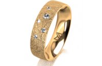 Ring 14 Karat Gelbgold 5.5 mm kristallmatt 5 Brillanten G...