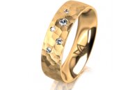 Ring 14 Karat Gelbgold 5.5 mm diamantmatt 5 Brillanten G...