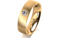 Ring 14 Karat Gelbgold 5.5 mm sandmatt 1 Brillant G vs...