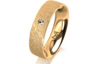 Ring 18 Karat Gelbgold 5.5 mm kreismatt 1 Brillant G vs...