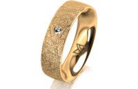 Ring 18 Karat Gelbgold 5.5 mm kristallmatt 1 Brillant G...