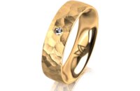 Ring 18 Karat Gelbgold 5.5 mm diamantmatt 1 Brillant G vs...