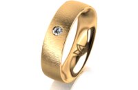 Ring 18 Karat Gelbgold 5.5 mm sandmatt 1 Brillant G vs...