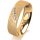 Ring 18 Karat Gelbgold 5.5 mm kreismatt 5 Brillanten G vs Gesamt 0,045ct