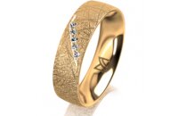 Ring 18 Karat Gelbgold 5.5 mm kristallmatt 5 Brillanten G...
