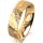 Ring 18 Karat Gelbgold 5.5 mm diamantmatt 5 Brillanten G vs Gesamt 0,045ct
