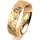 Ring 18 Karat Gelbgold 5.5 mm diamantmatt 5 Brillanten G vs Gesamt 0,065ct