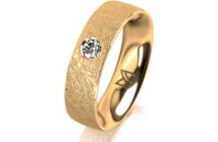Ring 18 Karat Gelbgold 5.5 mm kreismatt 1 Brillant G vs...