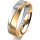 Ring 14 Karat Gelb-/Weissgold 5.5 mm l&auml;ngsmatt