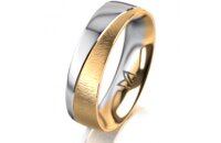 Ring 14 Karat Gelb-/Weissgold 5.5 mm sandmatt