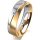 Ring 14 Karat Gelb-/Weissgold 5.5 mm l&auml;ngsmatt 1 Brillant G vs 0,025ct