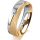 Ring 14 Karat Gelb-/Weissgold 5.5 mm kreismatt 1 Brillant G vs 0,025ct