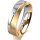 Ring 14 Karat Gelb-/Weissgold 5.5 mm sandmatt 1 Brillant G vs 0,025ct