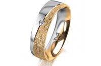 Ring 14 Karat Gelb-/Weissgold 5.5 mm kristallmatt 1...