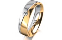 Ring 14 Karat Gelb-/Weissgold 5.5 mm poliert 1 Brillant G...