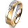 Ring 14 Karat Gelb-/Weissgold 5.5 mm längsmatt 1 Brillant G vs 0,050ct