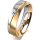 Ring 14 Karat Gelb-/Weissgold 5.5 mm l&auml;ngsmatt 1 Brillant G vs 0,050ct