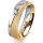 Ring 14 Karat Gelb-/Weissgold 5.5 mm kreismatt 1 Brillant G vs 0,050ct