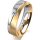 Ring 14 Karat Gelb-/Weissgold 5.5 mm sandmatt 1 Brillant G vs 0,050ct