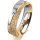Ring 14 Karat Gelb-/Weissgold 5.5 mm kristallmatt 1 Brillant G vs 0,050ct