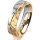 Ring 14 Karat Gelb-/Weissgold 5.5 mm diamantmatt 1 Brillant G vs 0,050ct