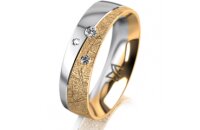 Ring 14 Karat Gelb-/Weissgold 5.5 mm kristallmatt 3...